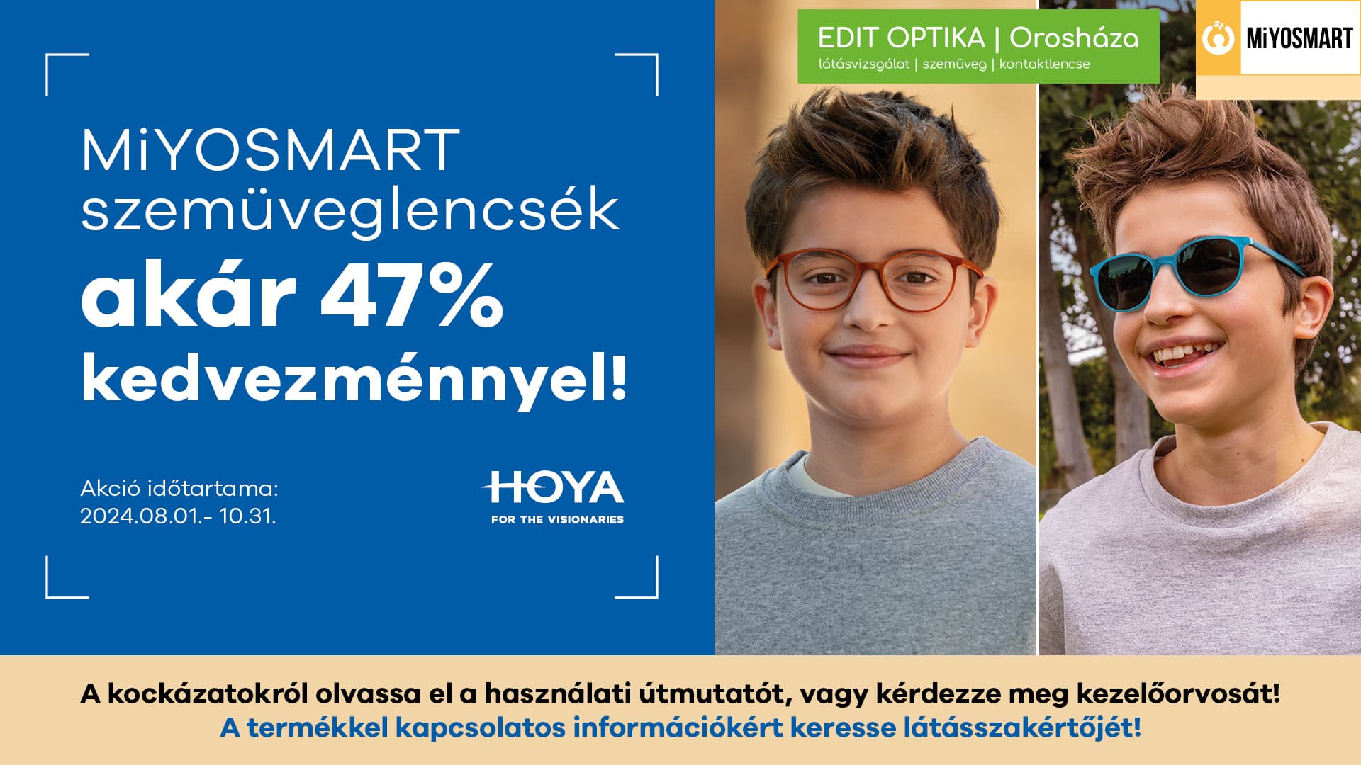 MiYOSMART szemüveglencsék akció