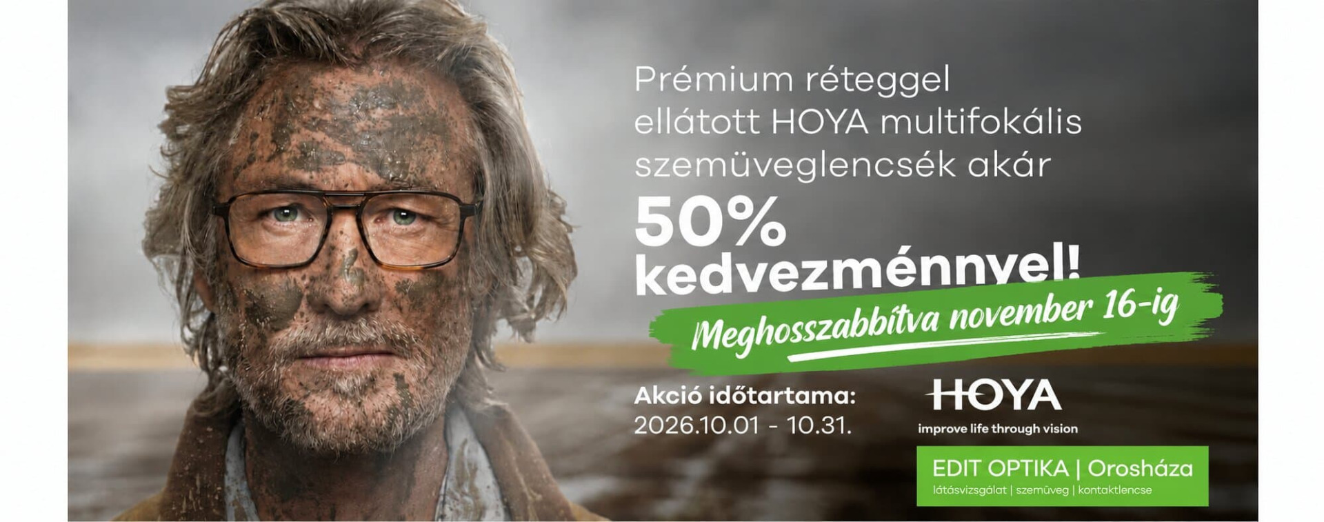 Prémium réteggel ellátott HOYA multifokális szemüveglencsék akár 50% kedvezménnyel!